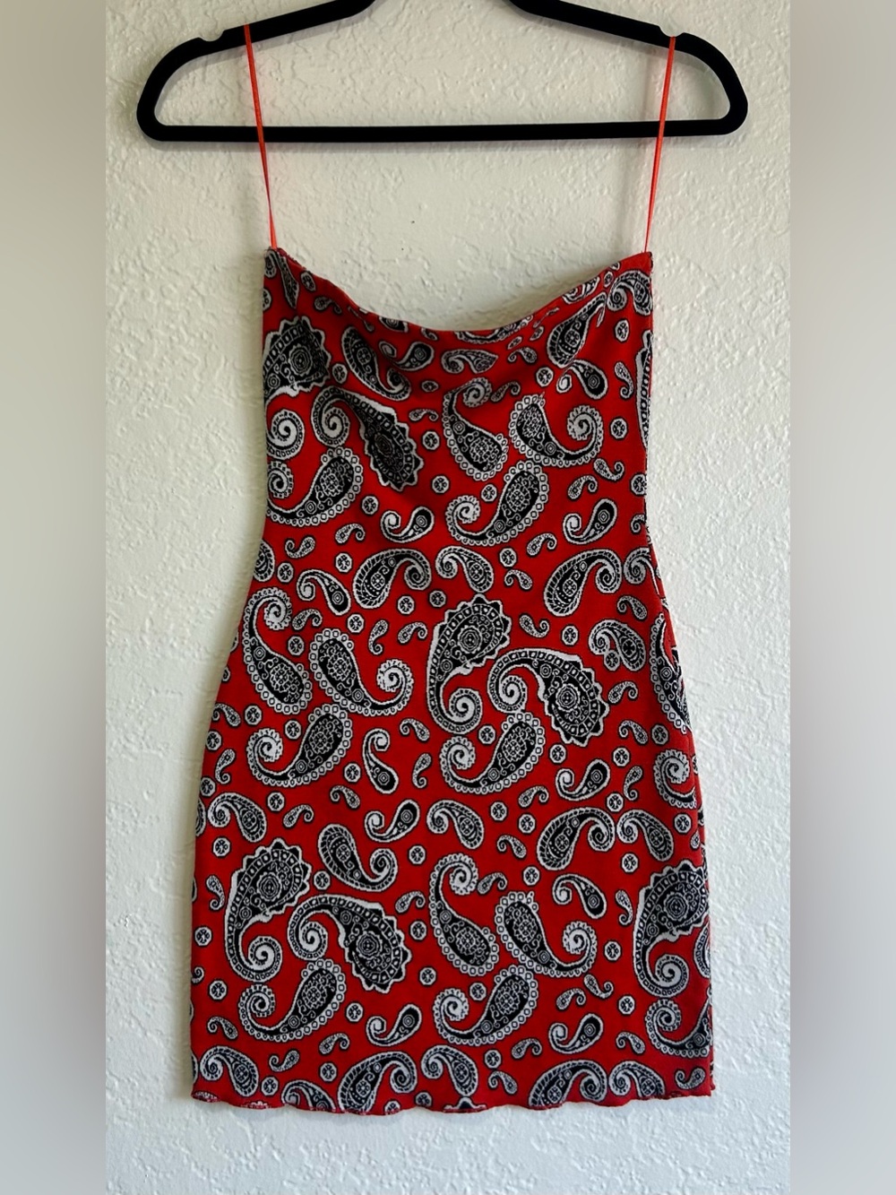 Urban Outfitters Orange Paisley Slip Tube Top Mini Dress